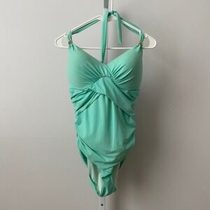 Victoria's Secret Beachy Relaxed Unforgettable One-Piece Swimsuit 36D Green